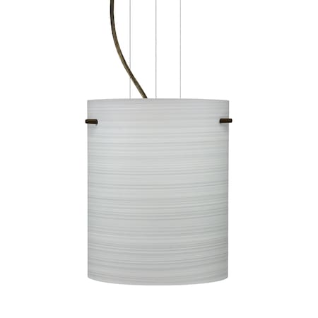 Besa Lighting Tamburo 8 Cable Pendant, Chalk, Bronze Finish, 1x11W LED 1KG-4006KR-LED-BR